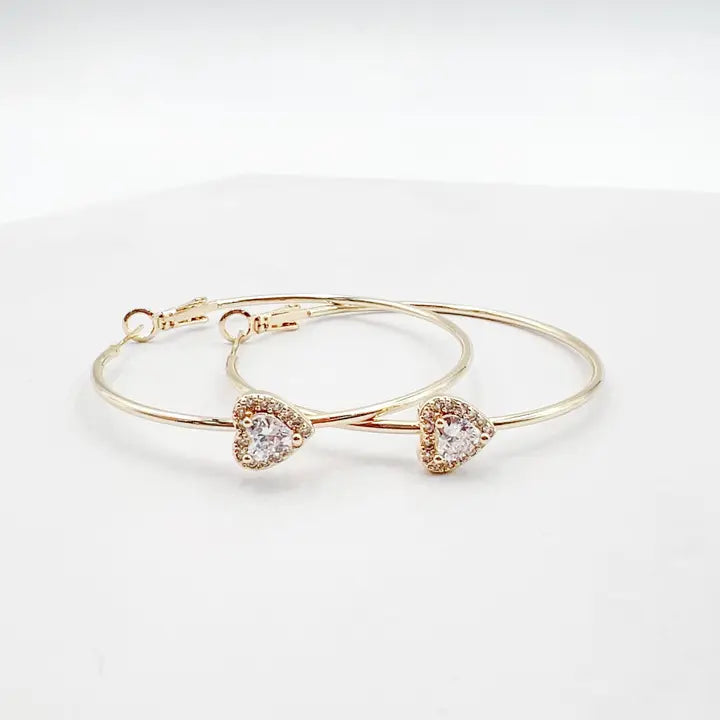 Radiance Crystal Heart Hoops