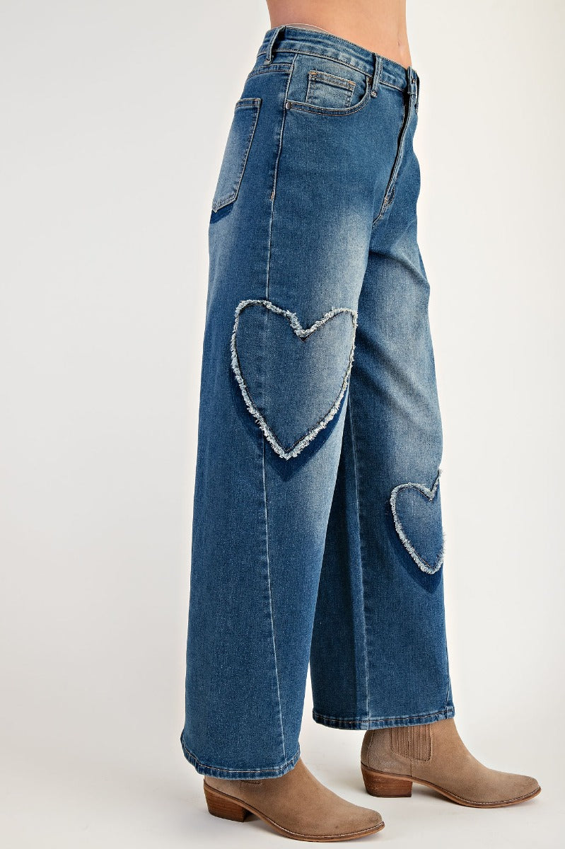 Hillary Heart Patch Jeans