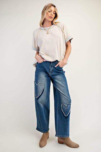 Hillary Heart Patch Jeans