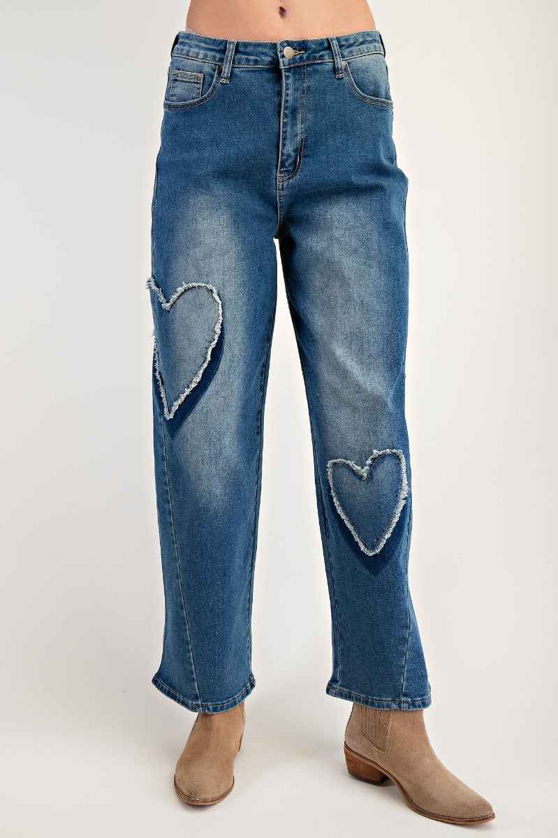 Hillary Heart Patch Jeans