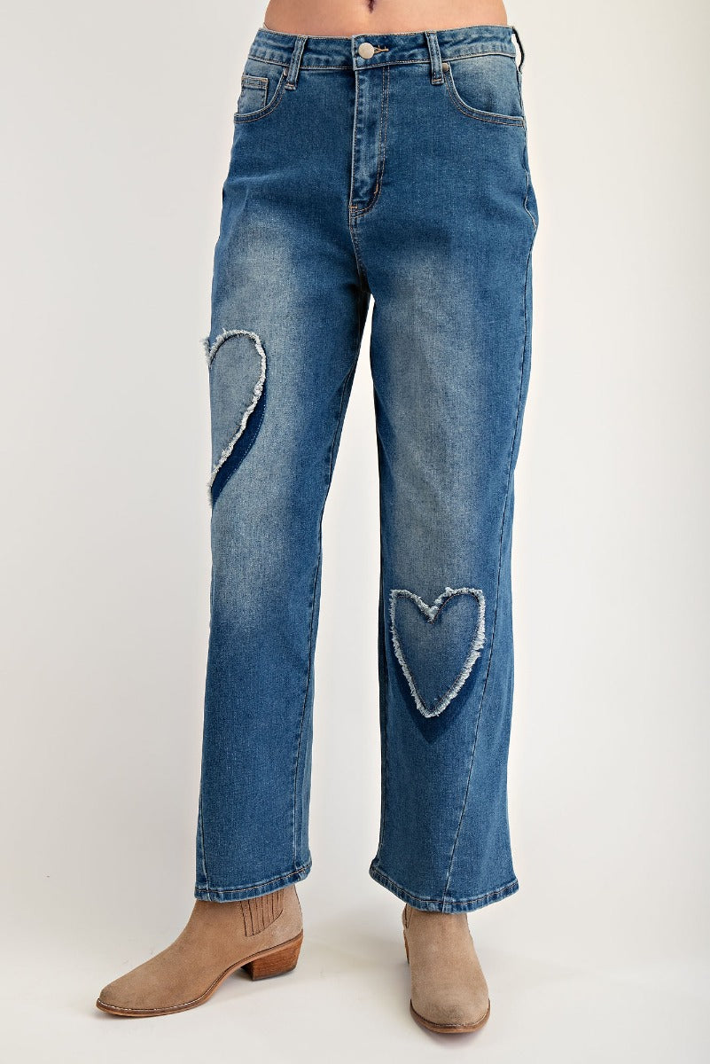 Hillary Heart Patch Jeans