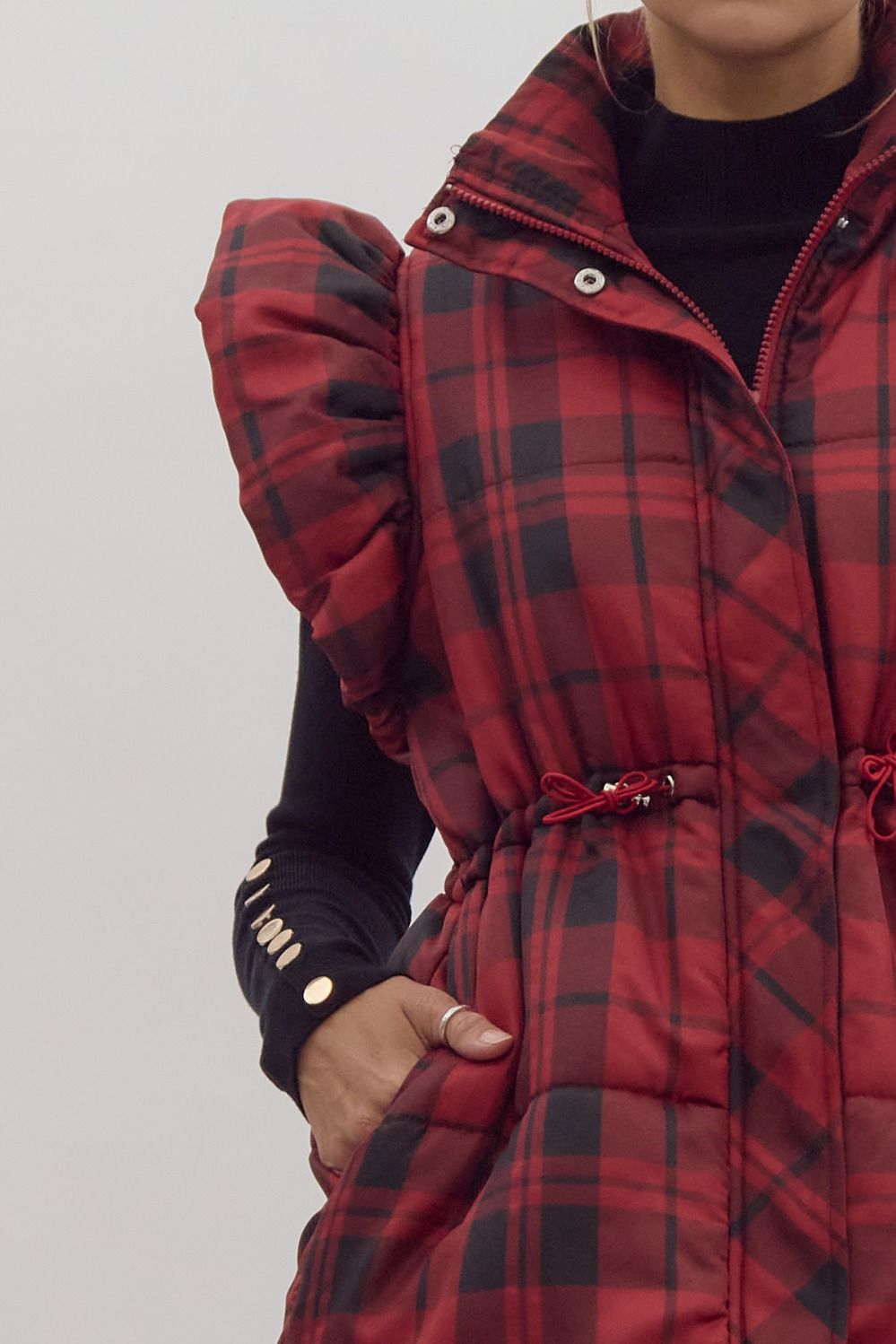 Playful Plaid Puffer Vest