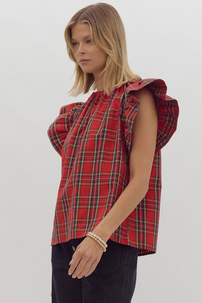 Holiday Plaid Top