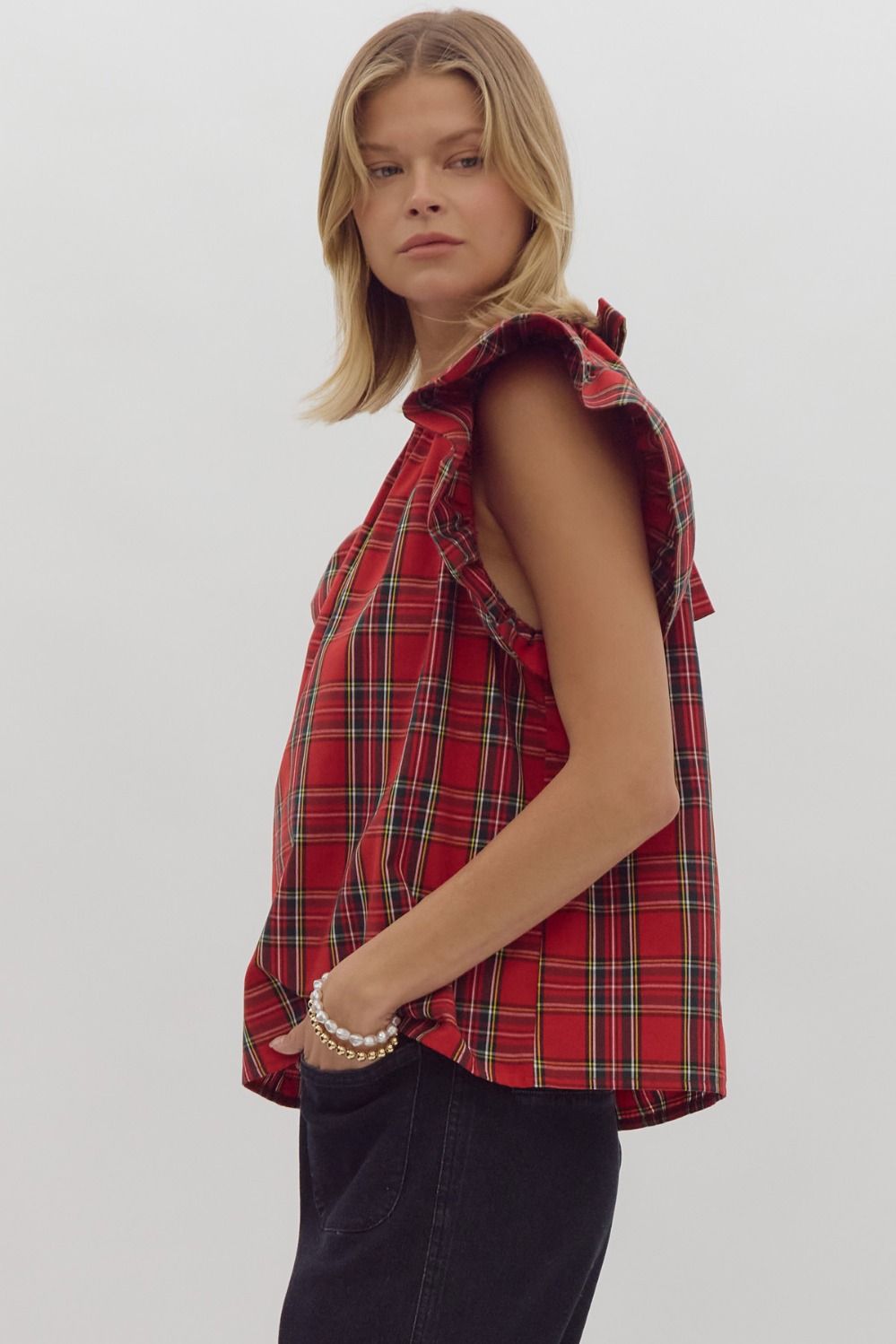 Holiday Plaid Top