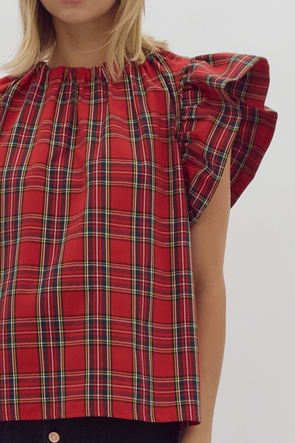 Holiday Plaid Top