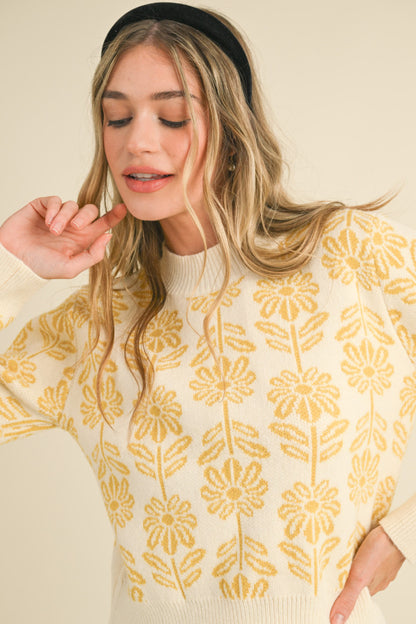 Golden Floral Sweater