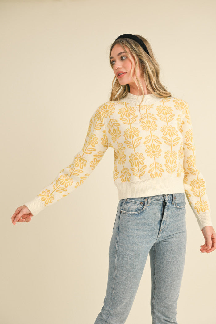 Golden Floral Sweater