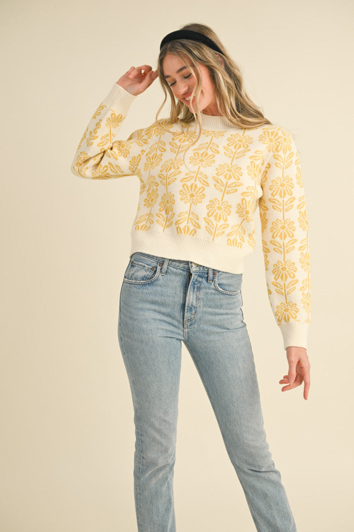 Golden Floral Sweater