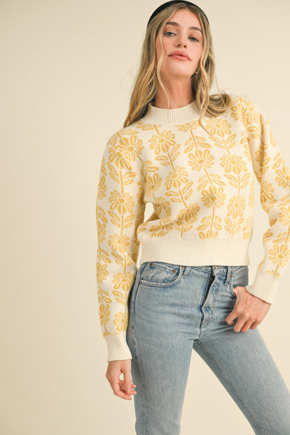 Golden Floral Sweater