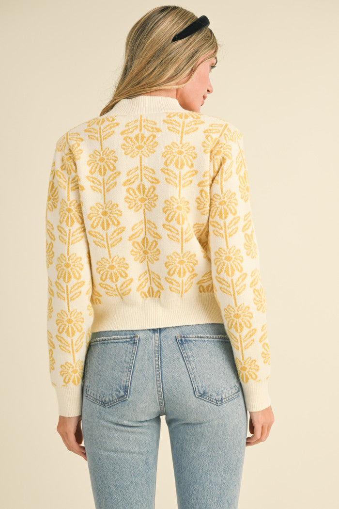 Golden Floral Sweater