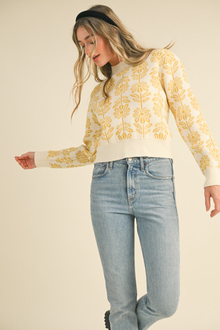 Golden Floral Sweater