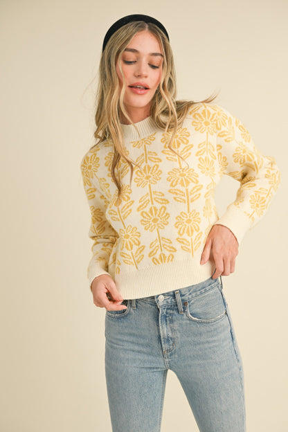 Golden Floral Sweater