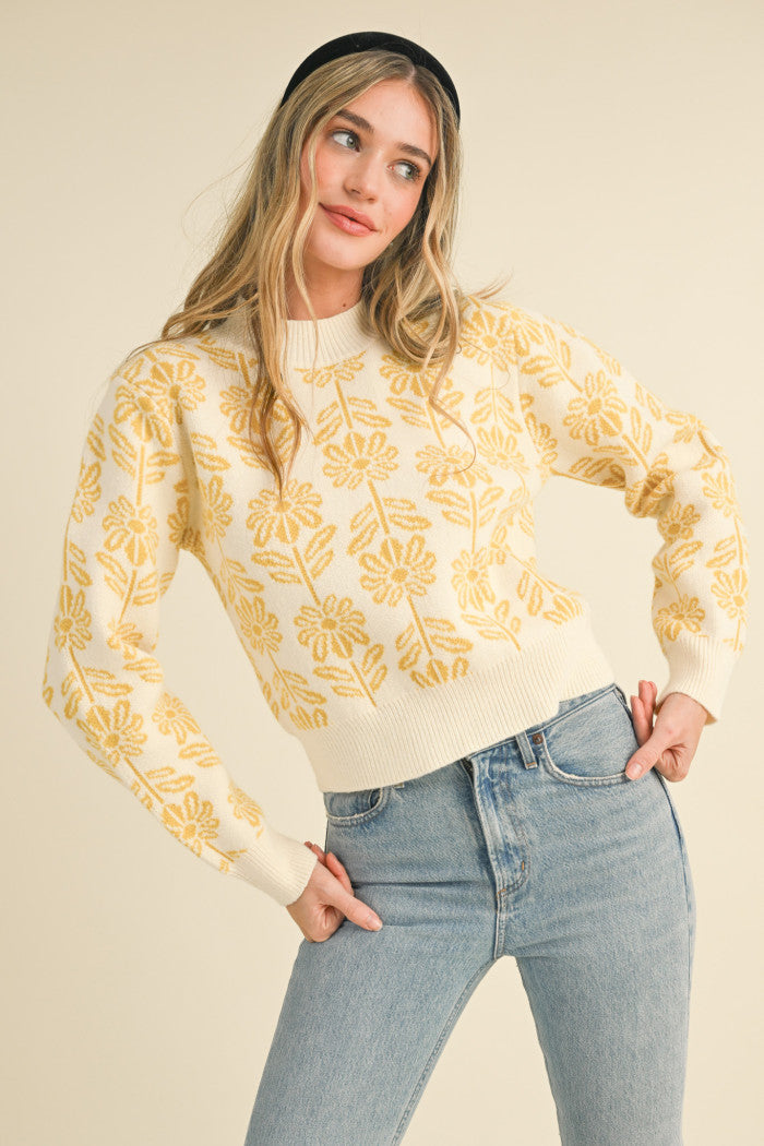 Golden Floral Sweater