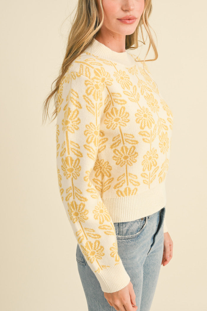 Golden Floral Sweater