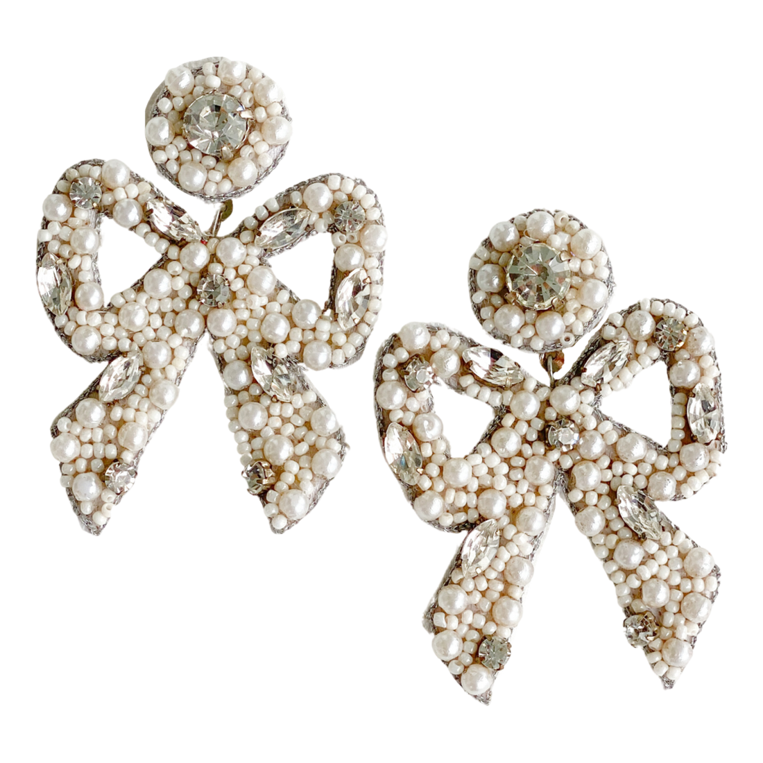 Hayley Bow Earrings | Pearls