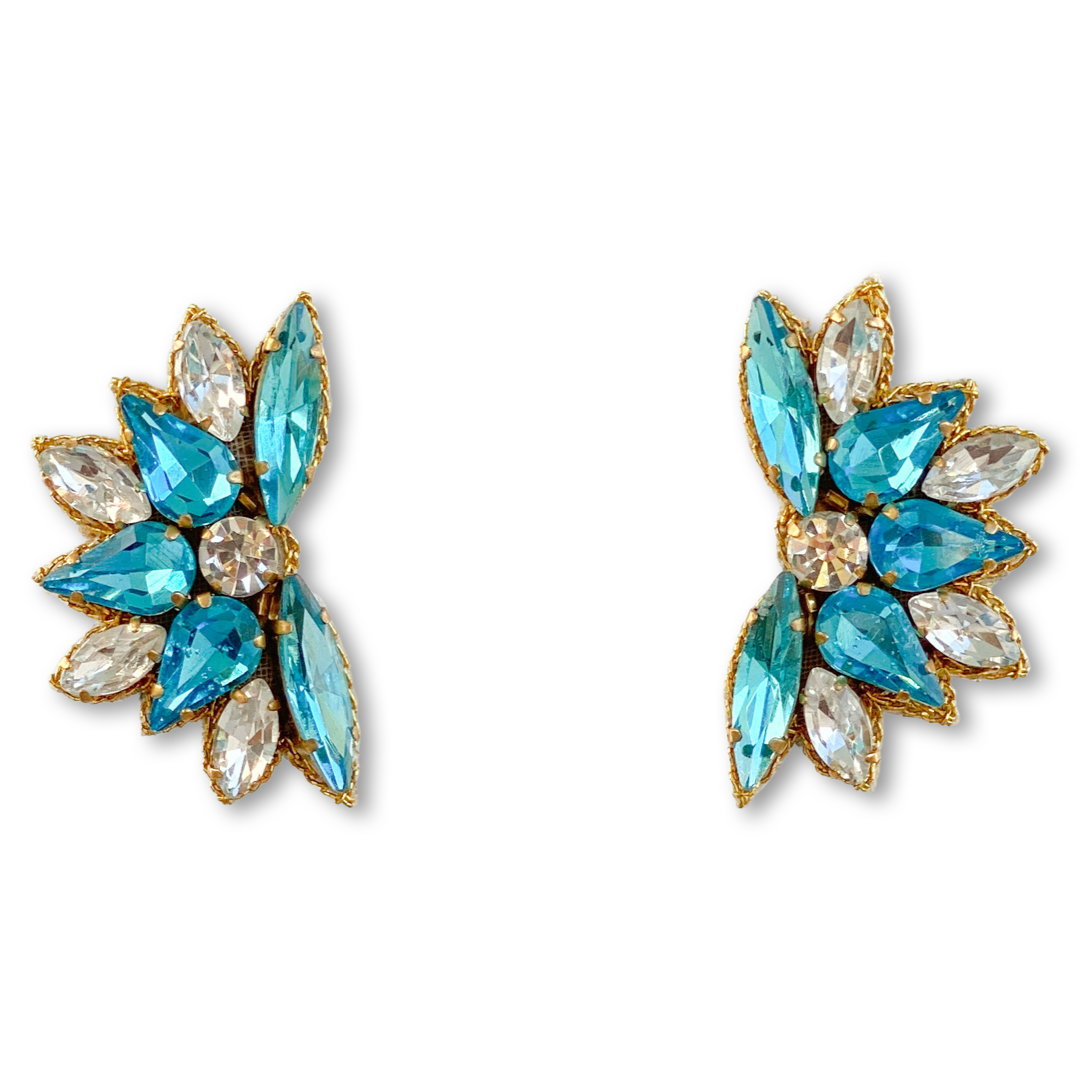 Lumiere Stud Earrings - Blue and Clear